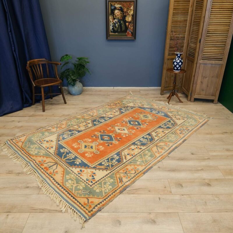 Vintage El Dokuma Yün Halı -103