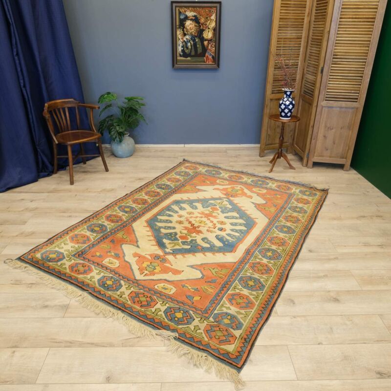 Vintage El Dokuma Yün Halı -104