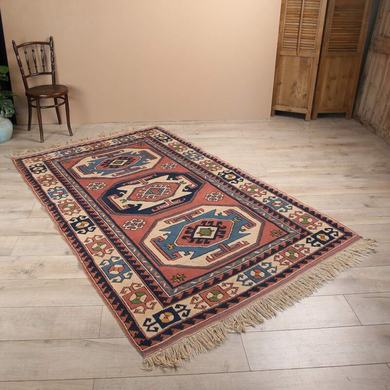 Vintage El Dokuma Yün Halı -109