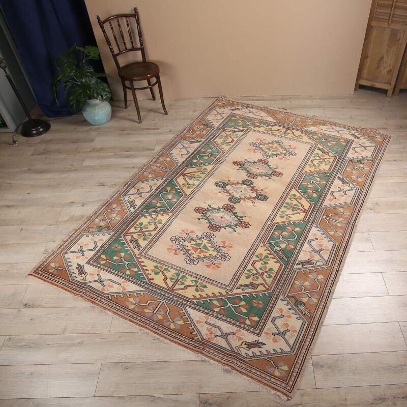 Vintage El Dokuma Yün Halı -110