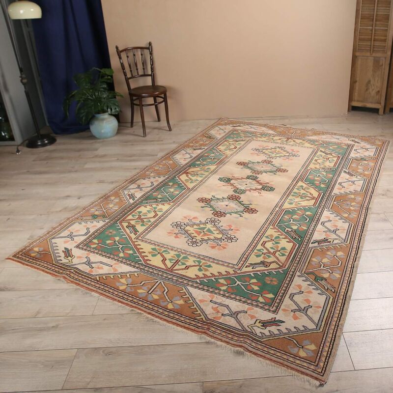 Vintage El Dokuma Yün Halı -110