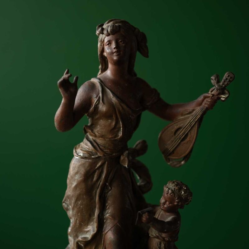 Antika Bronz Şömine Saati MOL7
