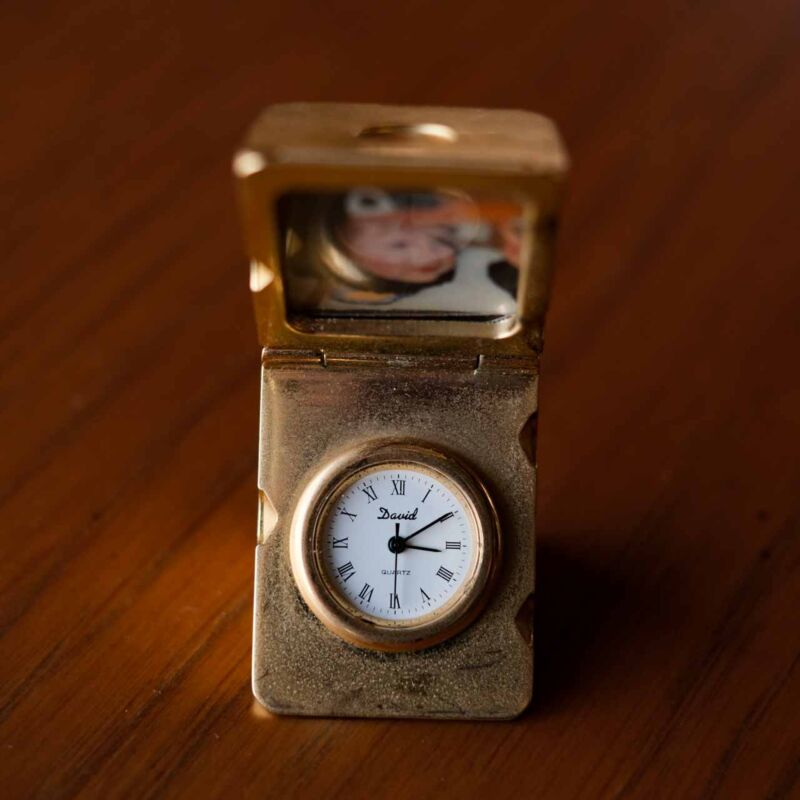 Vintage Pirinç Minyatür Saat BOS38