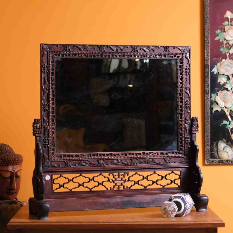 Vintage Ahşap Çin Aynası PUX1