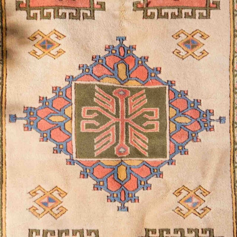 Vintage El Dokuma Yün Halı 221