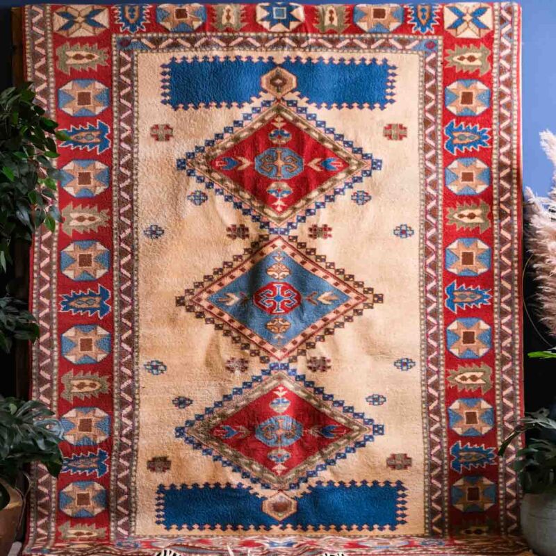 Vintage El Dokuma Yün Halı 224