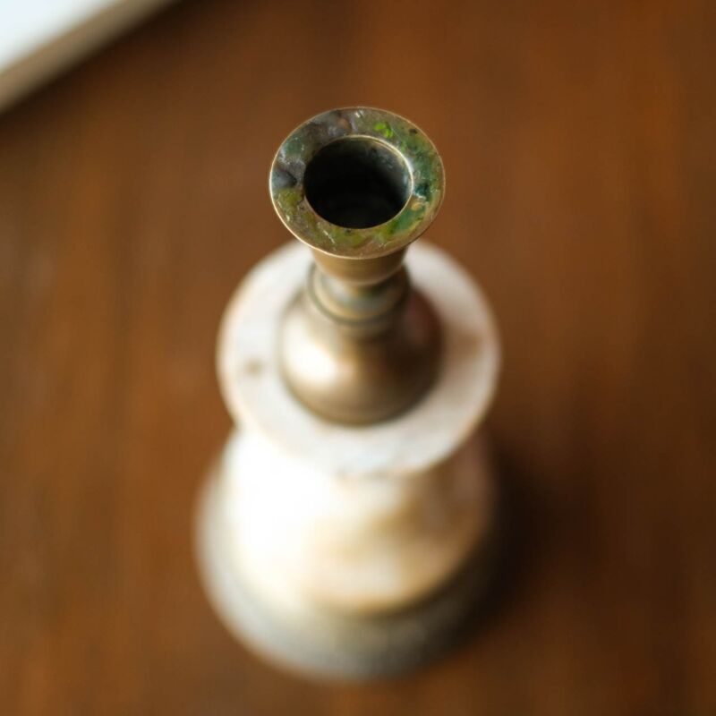 Vintage Pirinç ve Mermer Şamdan KEZ59