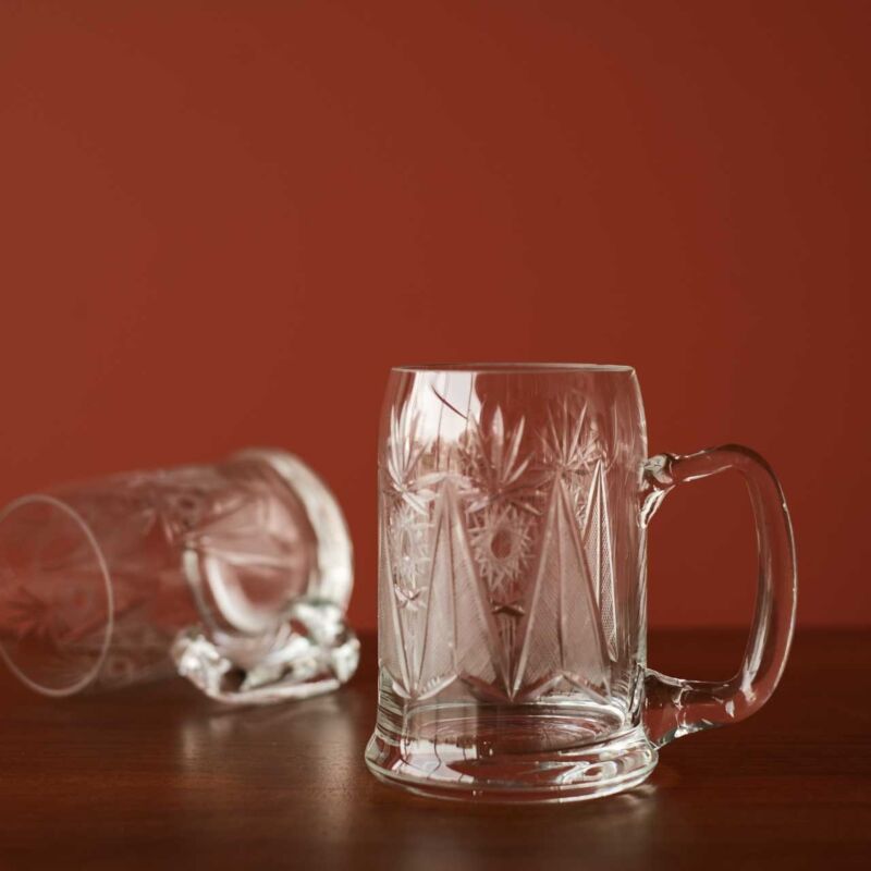 Vintage Kristal Çift Bira Bardağı KUM30