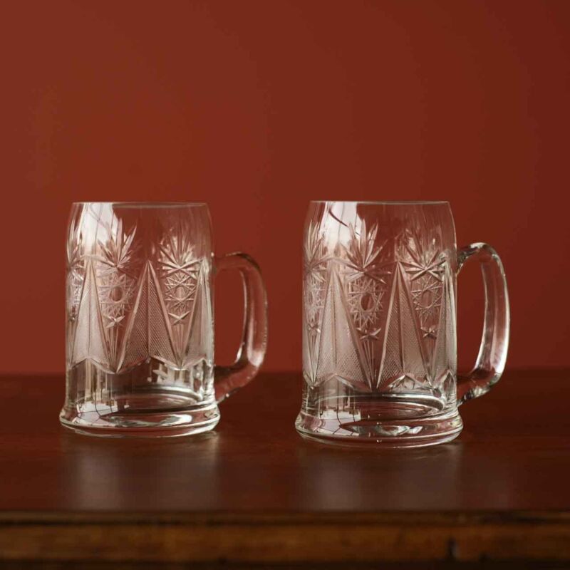 Vintage Kristal Çift Bira Bardağı KUM30