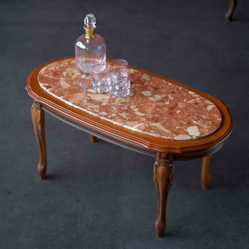 Vintage Mermerli Sehpa POB50